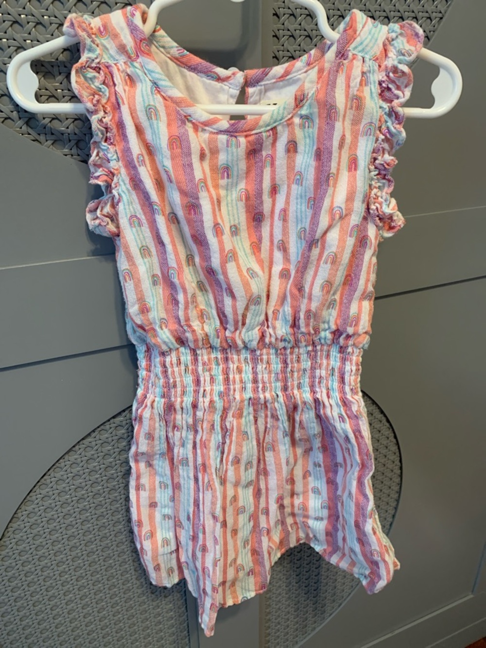 Hatley Rainbow Striped Smocked Dress - Pink